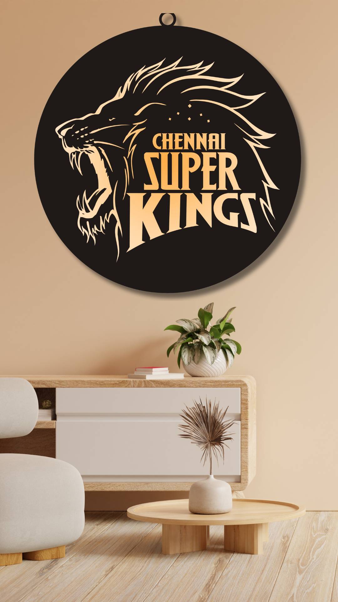 Chennai Super King IPL LOGO LED Wall Decor Light