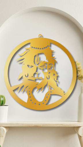 Golden Bajrang Bali-Hanuman LED Wall Decor Light