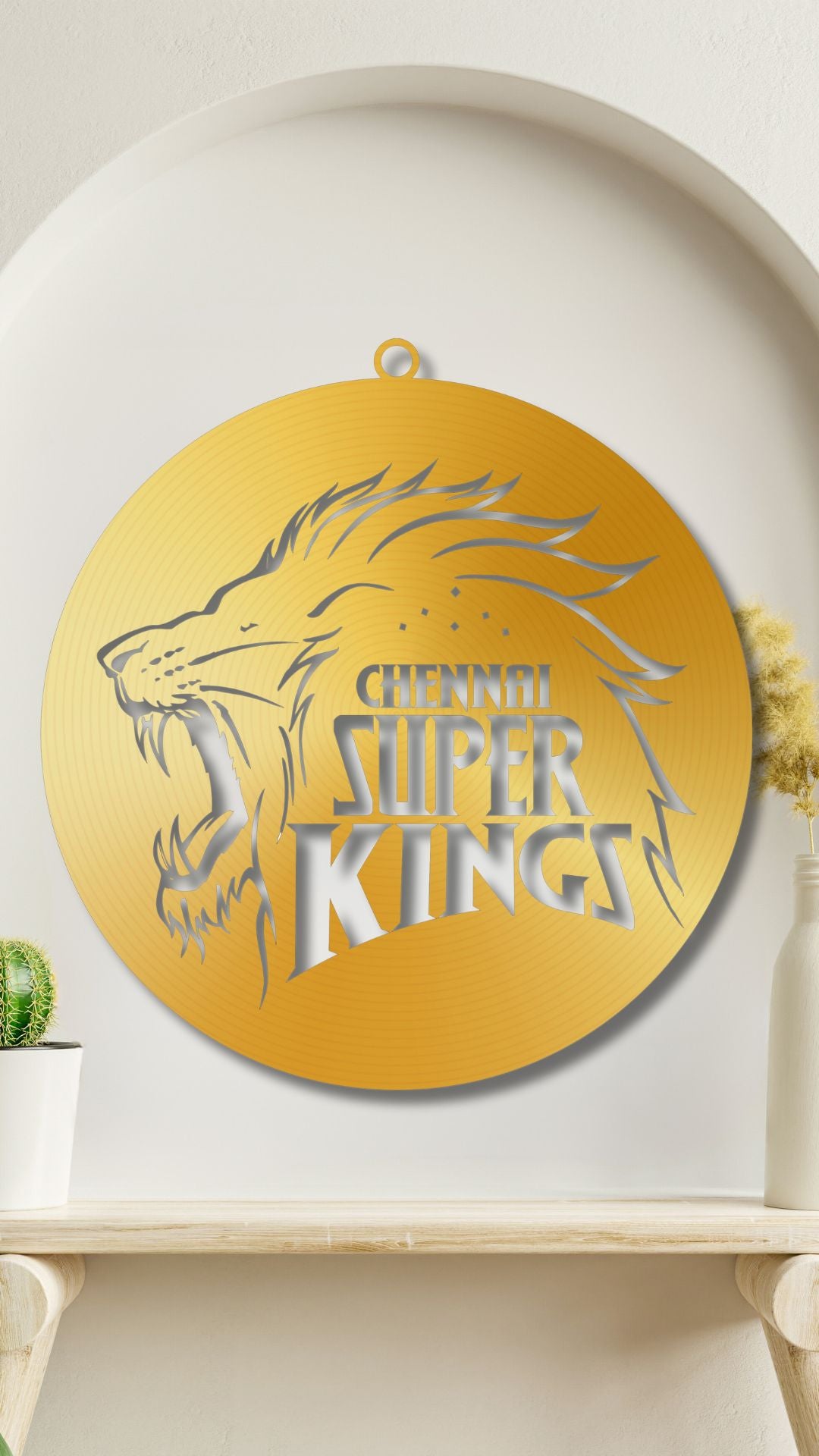 Golden Chennai Super King IPL LOGO LED Wall Decor Light