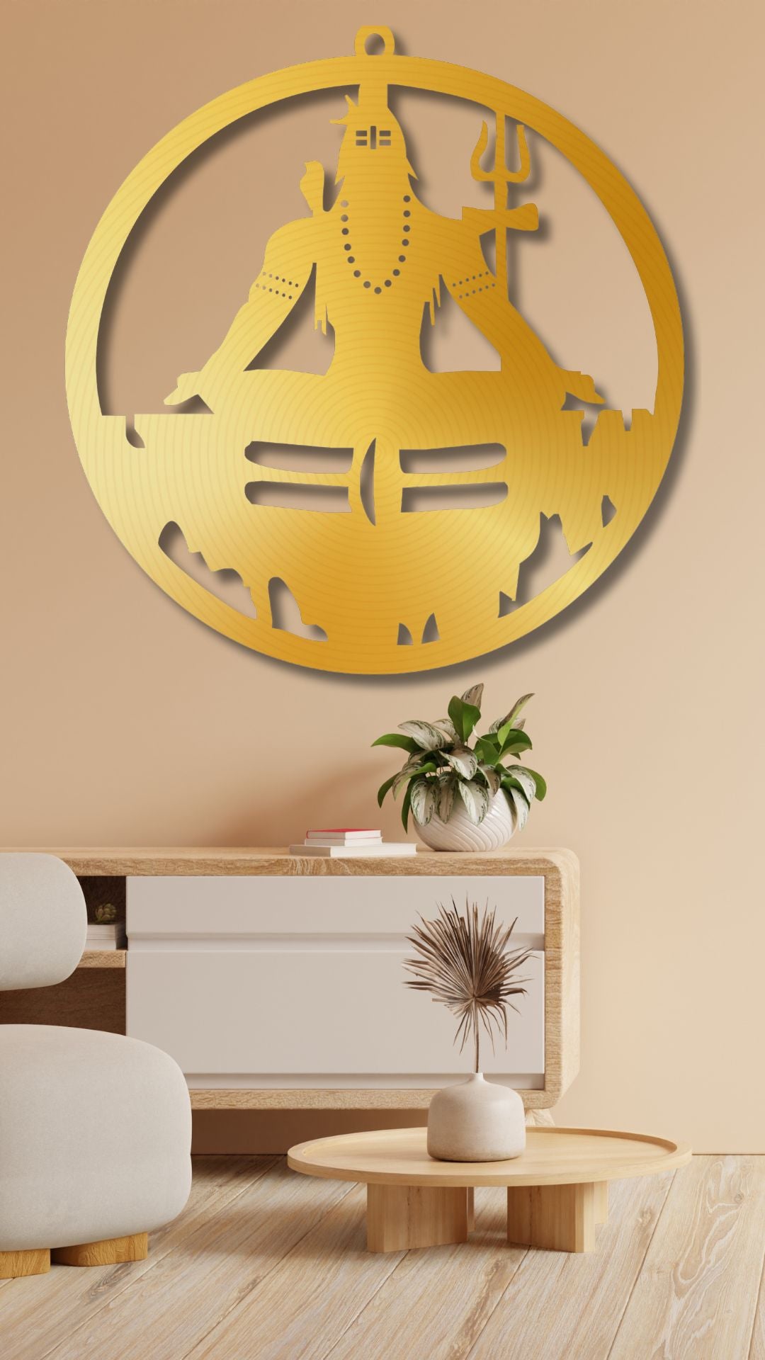 Golden Mahadev-Shiv Ji LED Wall Decor Light