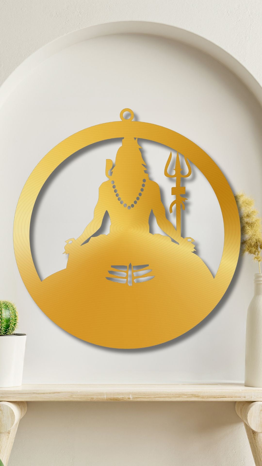 Golden Mahadev Shiv ji Wall LED Wall Decor Light