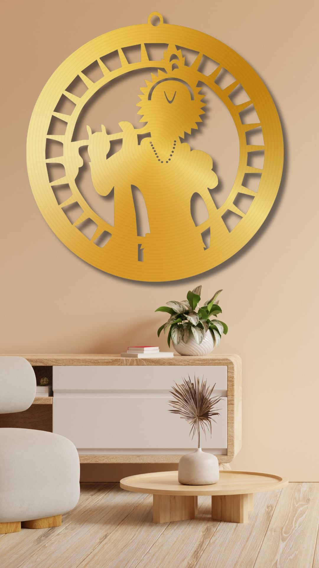 Golden Krishna Wall LED Wall Decor Light