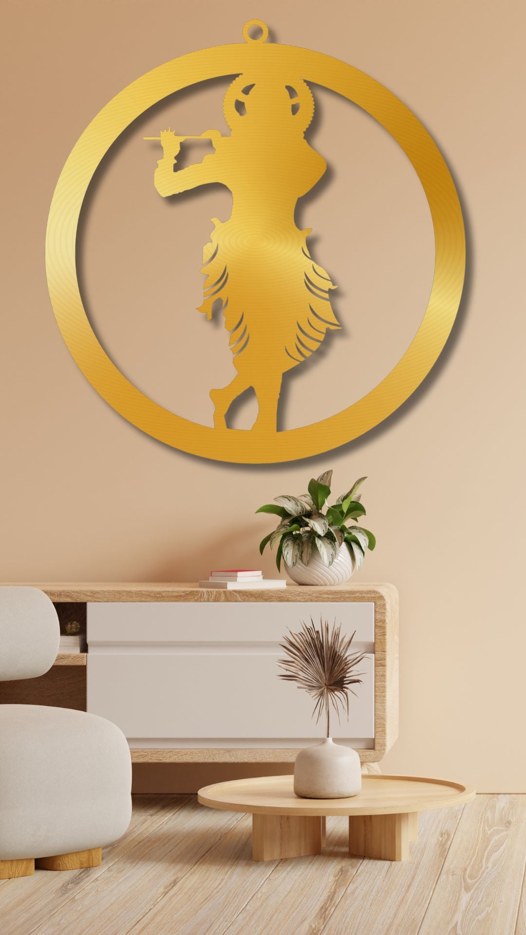 Golden Krishna Wall LED Wall Decor Light