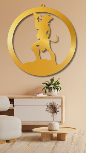 Golden BajrangBali Hanuman ji Wall LED Wall Decor Light